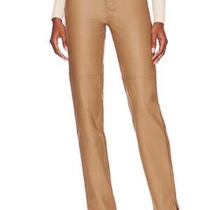 NWT Warm Caramel Good American Better Than Leather Good Boy Faux Leather Pants